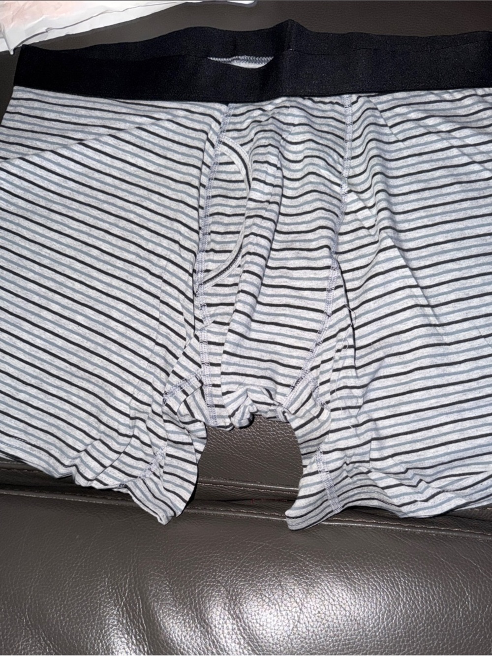 Pact Men's Black & White Striped Boxer Briefs